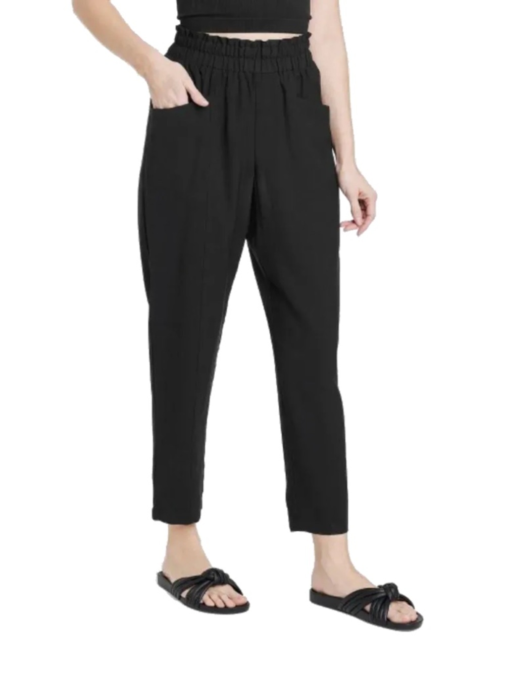 Target Black Elastic-Waist Casual Pants